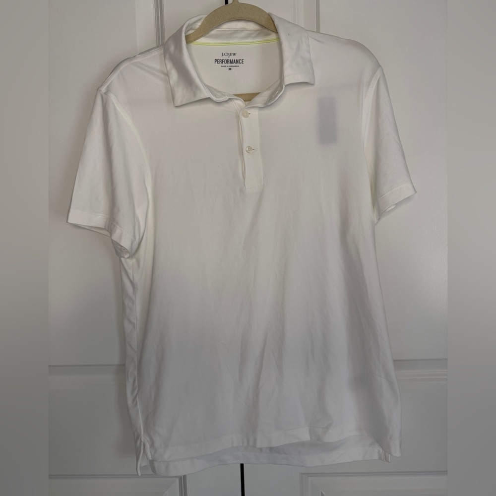 J.Crew NWT Performance White Short Sleeve Polo Shirt Men’s Medium